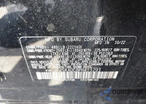 2023 Subaru Forester Premium from USA, damaged, VIN JF2SKADC8PH413293